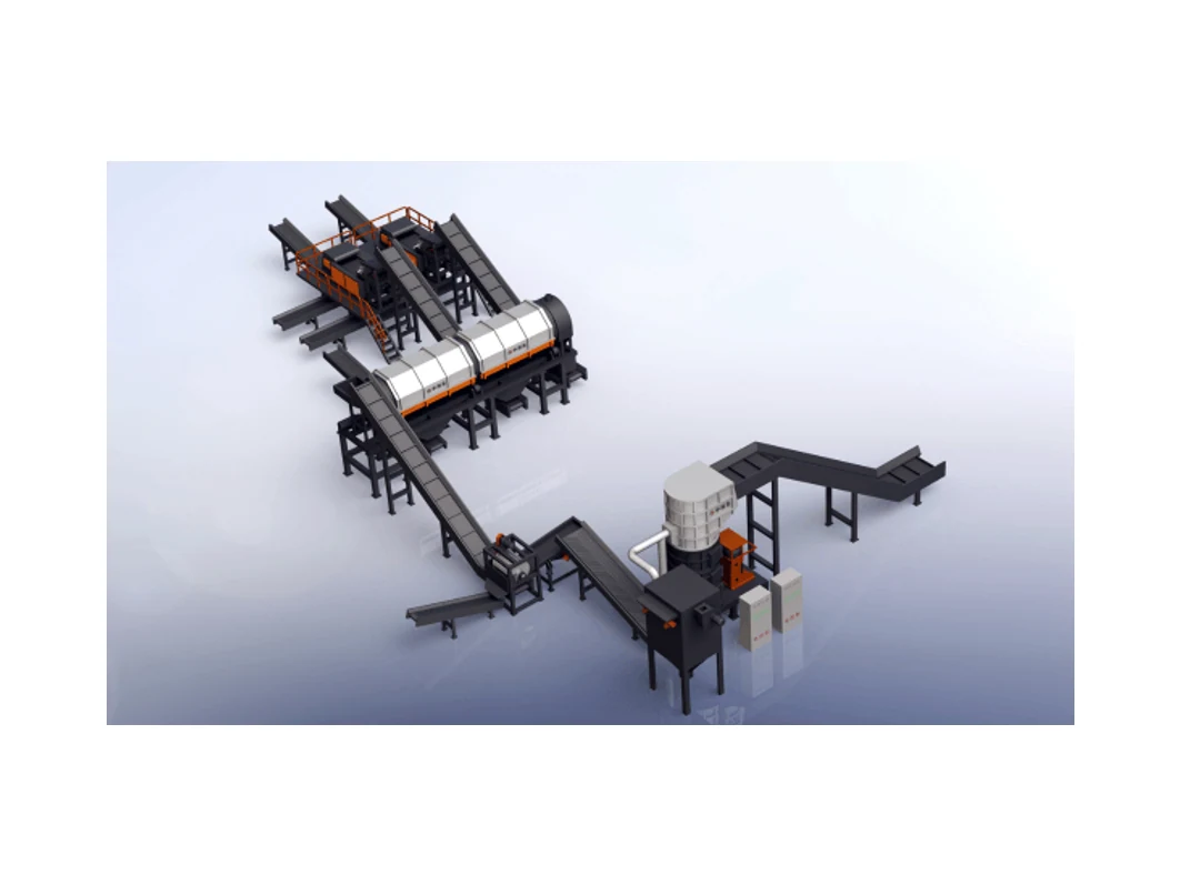 Scrap steel crushing and sorting recycling line